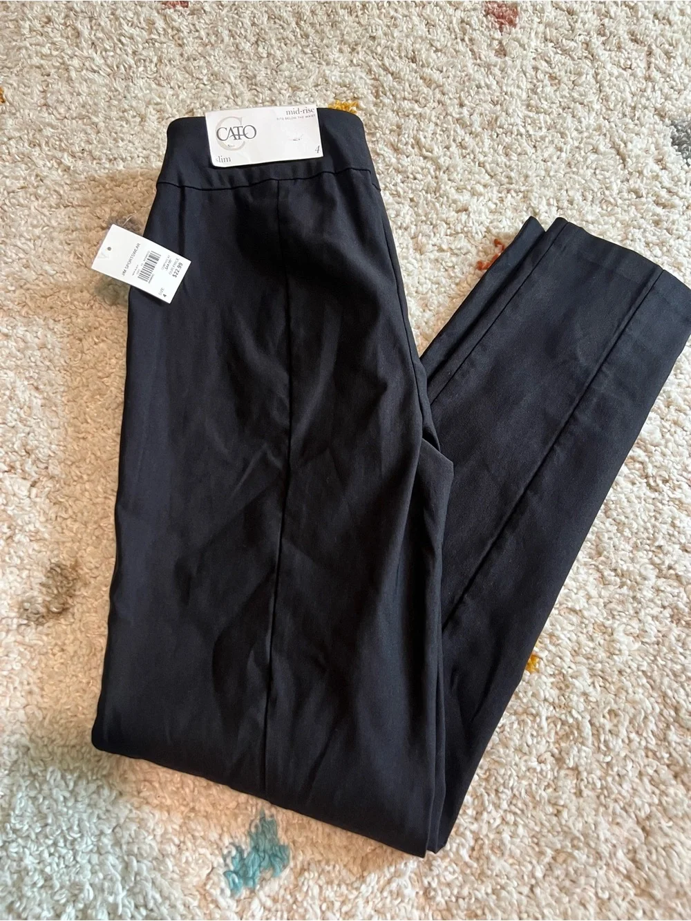 Cato Mid-Rise Black Dress Pants